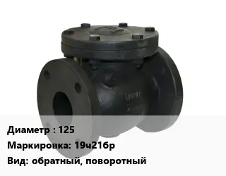 Клапан чугунный 125 19ч21бр обратный, поворотный